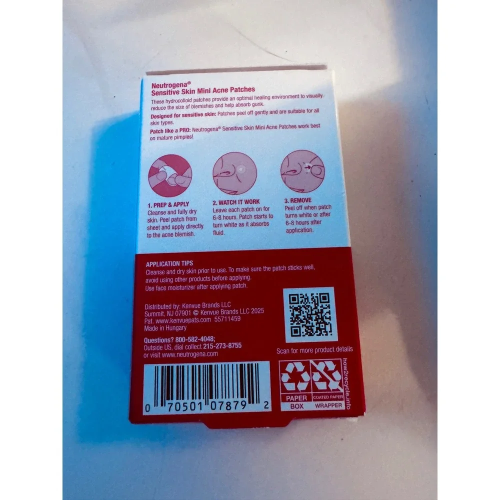 Neutrogena Mini Acne Patch Sensitive Skin 36ct 9mm Hydrocolloid Non-Medicated